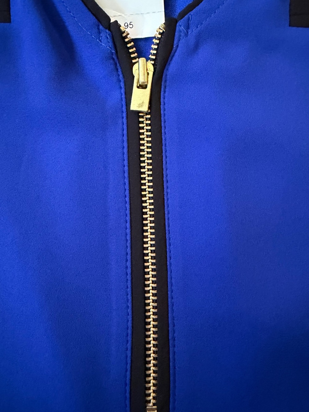 Express Blue Sleeveless Zip Tank with Black Trim - Picture 4 of 6